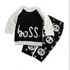 T-shirt+Pants Panda Leggings Outfits Set Clothes 0-3Y Cute Baby Boys Girls Words